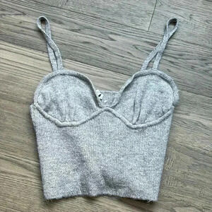 🔥Zara🔥  | Grey ribbed sweater cropped tank top